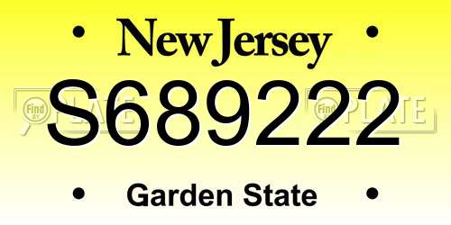 S689222 New Jersey License Plate