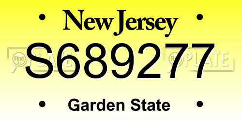 S689277 New Jersey License Plate