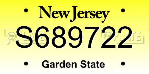 S689722 New Jersey License Plate