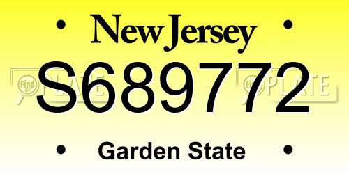 S689772 New Jersey License Plate