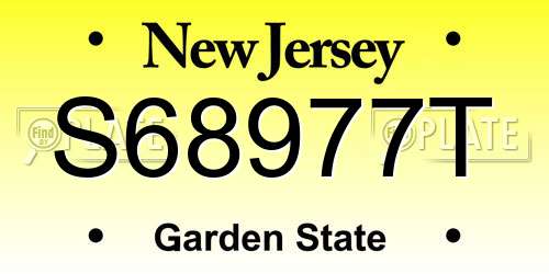 S68977T New Jersey License Plate