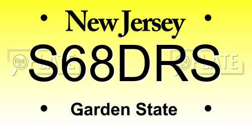 S68DRS New Jersey License Plate