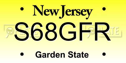 S68GFR New Jersey License Plate
