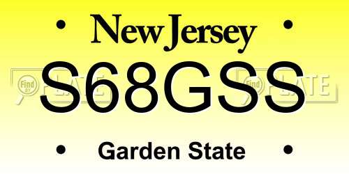 S68GSS New Jersey License Plate