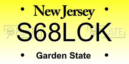 S68LCK New Jersey License Plate