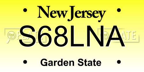 S68LNA New Jersey License Plate