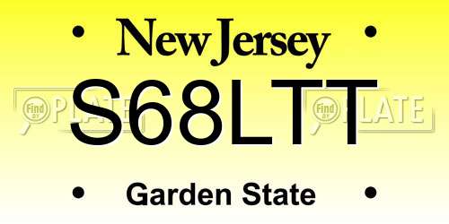 S68LTT New Jersey License Plate
