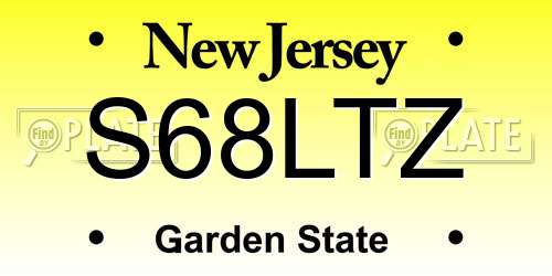 S68LTZ New Jersey License Plate