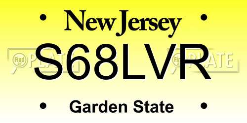 S68LVR New Jersey License Plate