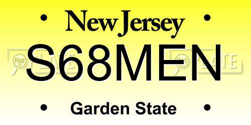 S68MEN New Jersey License Plate