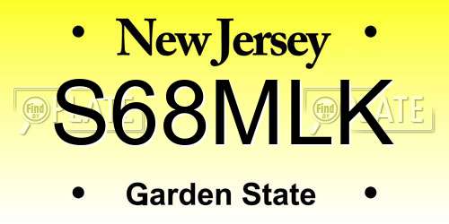 S68MLK New Jersey License Plate