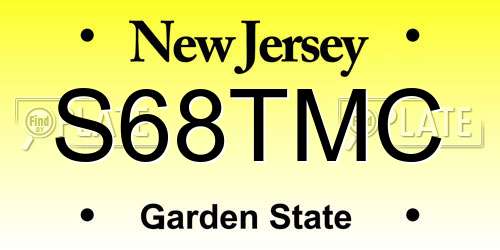 S68TMC New Jersey License Plate