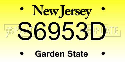 S6953D New Jersey License Plate