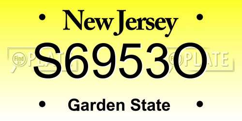 S6953O New Jersey License Plate