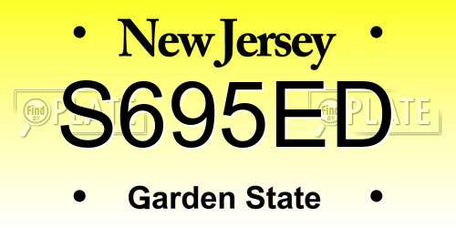 S695ED New Jersey License Plate