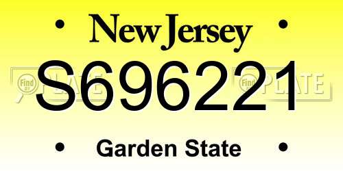S696221 New Jersey License Plate
