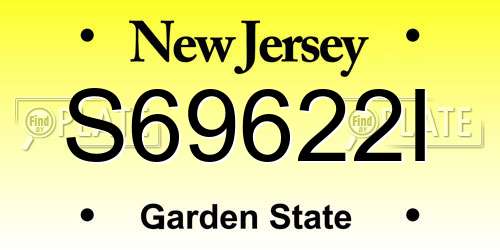 S69622I New Jersey License Plate