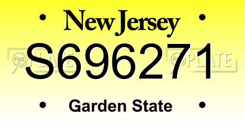 S696271 New Jersey License Plate