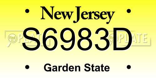 S6983D New Jersey License Plate
