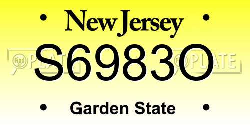 S6983O New Jersey License Plate