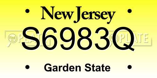 S6983Q New Jersey License Plate