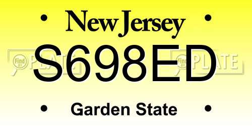 S698ED New Jersey License Plate