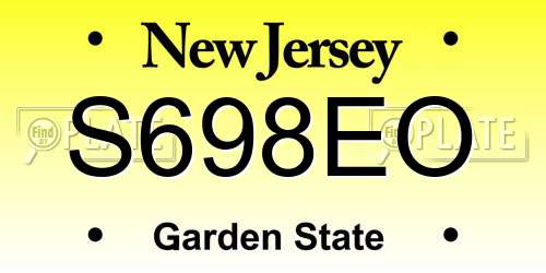 S698EO New Jersey License Plate