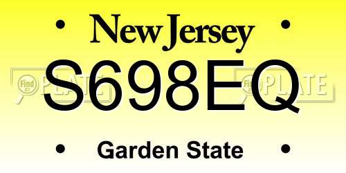 S698EQ New Jersey License Plate