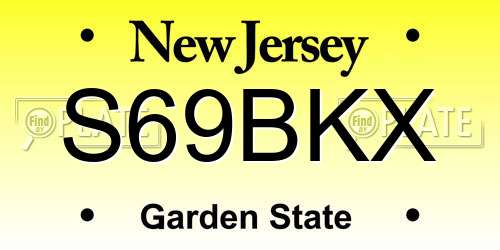 S69BKX New Jersey License Plate
