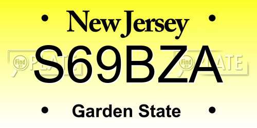S69BZA New Jersey License Plate