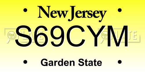 S69CYM New Jersey License Plate