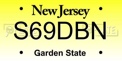 S69DBN New Jersey License Plate