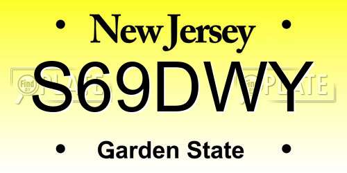 S69DWY New Jersey License Plate