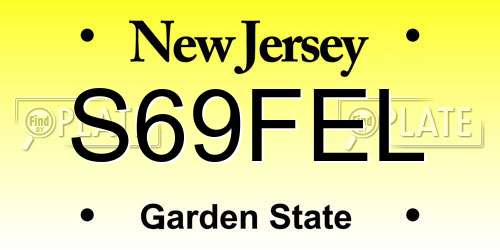 S69FEL New Jersey License Plate