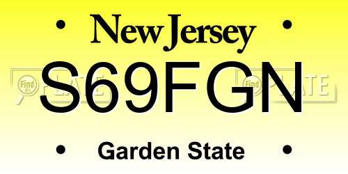 S69FGN New Jersey License Plate