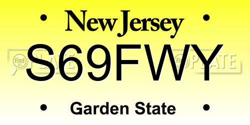 S69FWY New Jersey License Plate