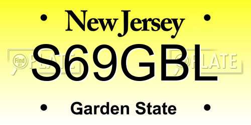 S69GBL New Jersey License Plate