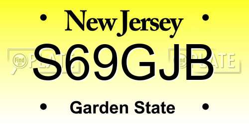S69GJB New Jersey License Plate