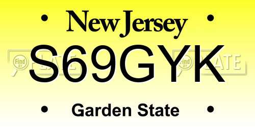 S69GYK New Jersey License Plate