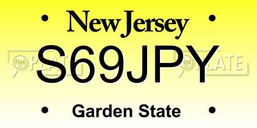 S69JPY New Jersey License Plate