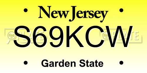S69KCW New Jersey License Plate