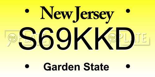 S69KKD New Jersey License Plate