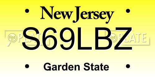 S69LBZ New Jersey License Plate