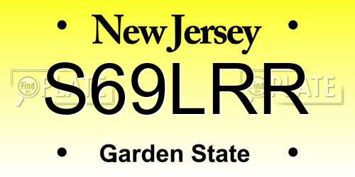 S69LRR New Jersey License Plate