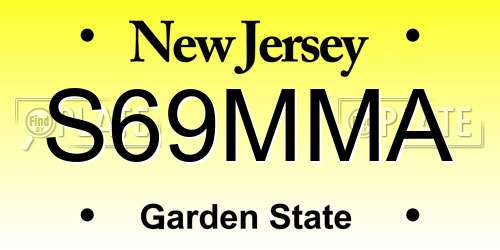 S69MMA New Jersey License Plate