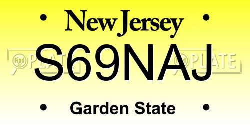 S69NAJ New Jersey License Plate