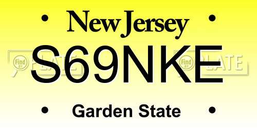 S69NKE New Jersey License Plate