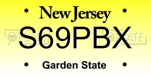 S69PBX New Jersey License Plate