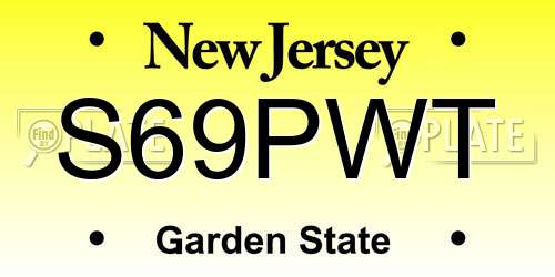 S69PWT New Jersey License Plate