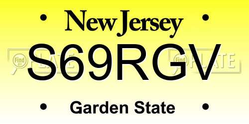 S69RGV New Jersey License Plate